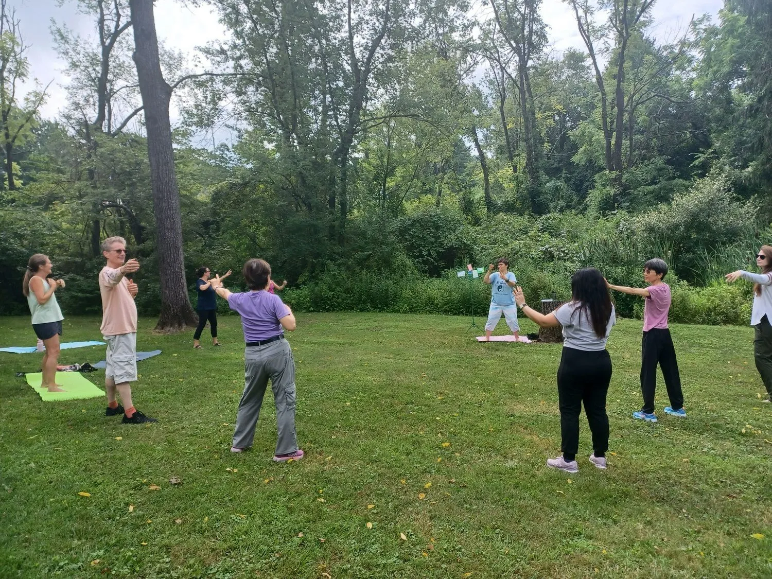 Anna teaching qigong in the park